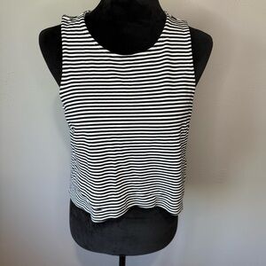 Striped Black and White Sleeveless Top